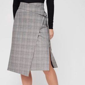 Babaton wrap midi skirt